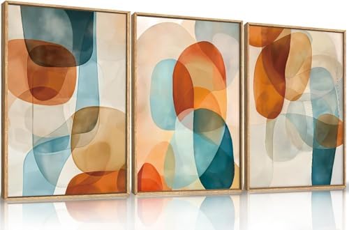 Aryroi Large Abstract Color Block Framed Canvas Wall Art- 24"x36"x3 - Image 5