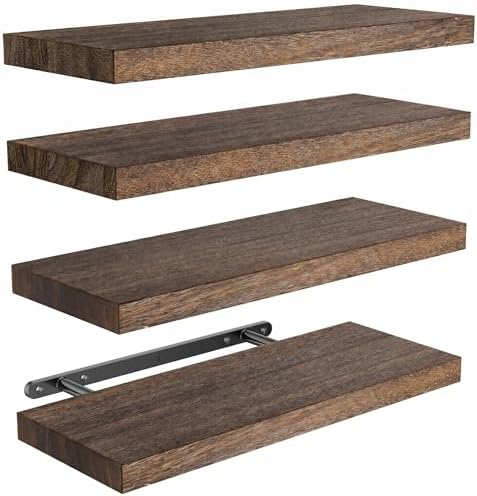 Amada Paulownia Wood Floating Shelves by AMADAHOMEFURNISHING