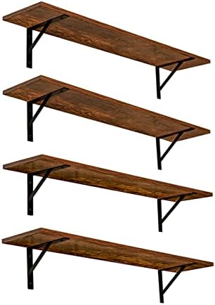 DINZI LVJ Long Wall Shelves, 31.5Inch Wooden Wall Mounted Shelves by DINZILVJ