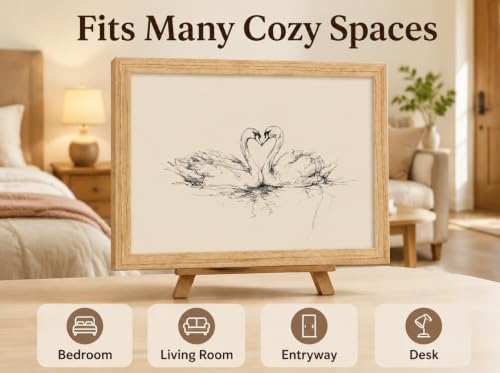guajunsanh Framed Swans Sketch Wall Art-Vintage Couple Animal Drawing Print - Image 6