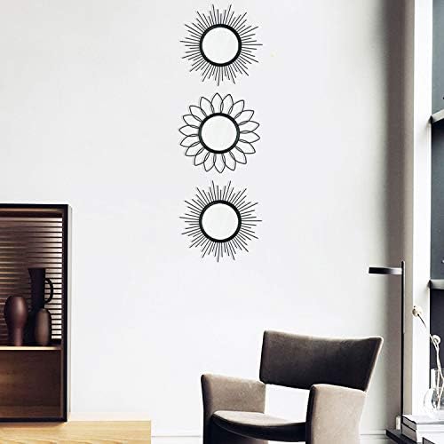 3 Pack Metal Mirror for Wall Cute Sunburst Wall Mirror Home Decor Wall Art - Image 4