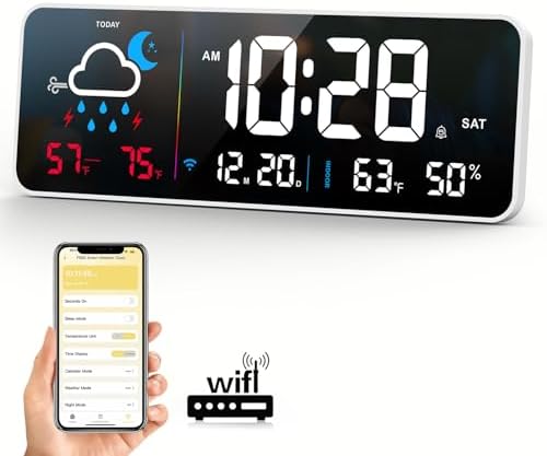 Digital Wall Clock, Digital Clock Large Display by Abovsare