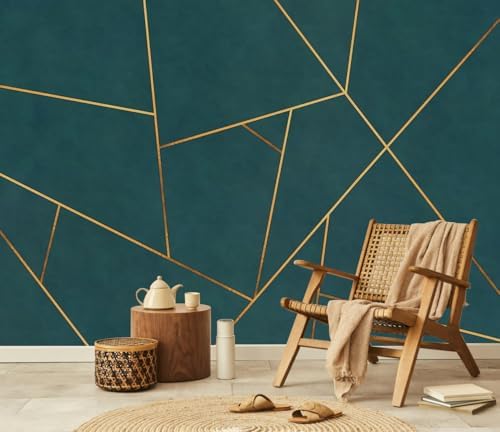 Gold Geometric Mural Wallpaper Peel and Stick by TUNDJ