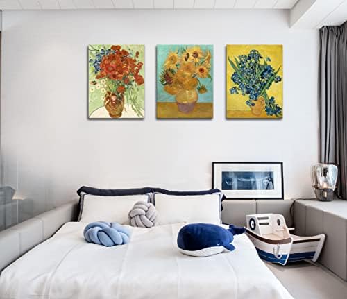 OKEXCKK 3 Piece Sunflowers- Irises Flower Vase Vincent Van Gogh Paintings - Image 5