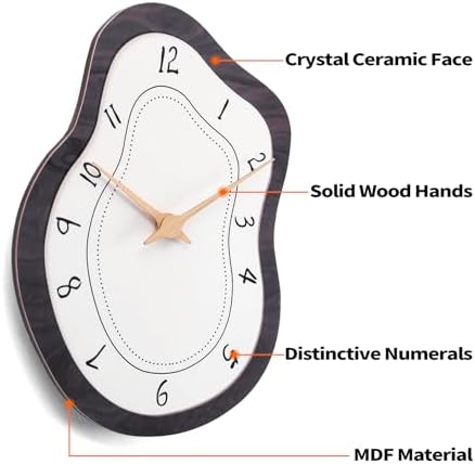 Mid Century Irregular Shape Retro Wall Clock, 14 x 10 Inch - Image 2