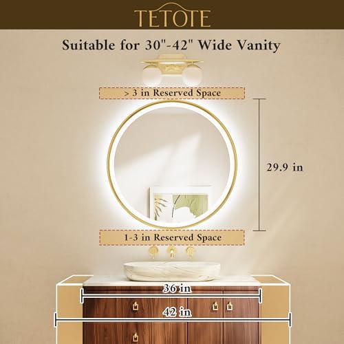 TETOTE Gold Round Led Mirror - Image 6