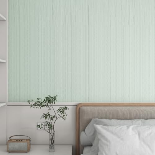 YENHOME Sage Green Grasscloth Peel and Stick Wallpaper Textured Faux Linen - Image 4