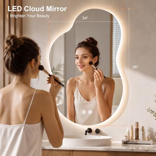 24" x 40" Irregular Backlit Bathroom Mirror - Image 2