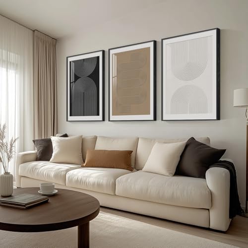 Framed Boho Neutral Abstract Wall Art - Image 2