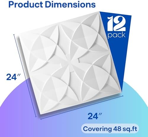 Art3d PVC Drop Ceiling Tiles 24x24 in, 48 Sq.Ft, Milk White - Image 2