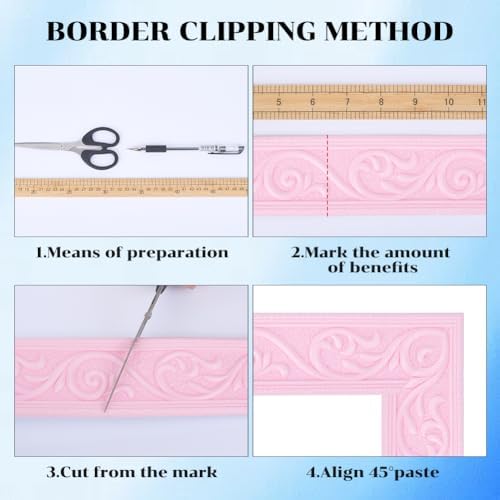 CRASPIRE 7.55Ftx2.32In Plastic Molding Trim Vintage Pink Crown 3D Printing - Image 5