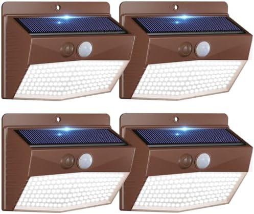 Peasur 4 Pack Solar Motion Sensor Lights Outdoor Waterproof by Peasur