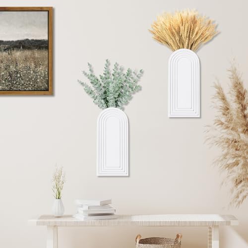Dnnnii 2 Pack Wooden Wall Vase Set - Image 5