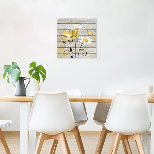 HVEST Farmhouse Yellow Floral Wall Art - Image 3