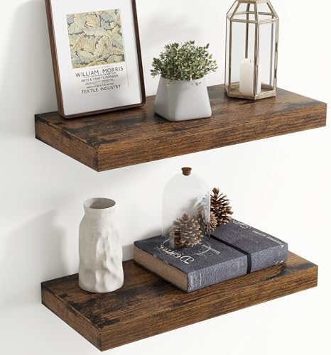 20 Inch Floating shelves for Wall, 8 Inch Deep, Invisible Brackets by Axeman