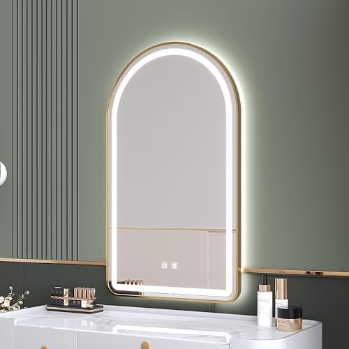 Arched Bathroom Mirror 24"x36", LED Tempered Glass - Image 2