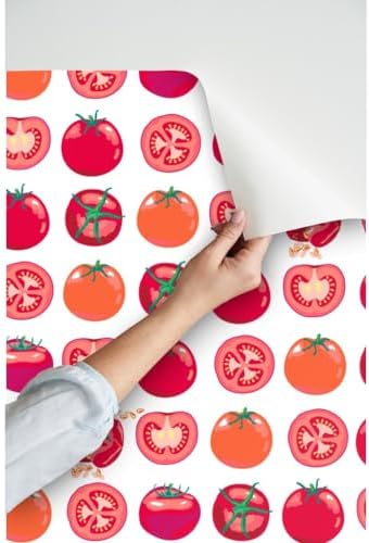 Spoonflower Tomatoes Summer Peel and Stick Removable Wallpaper - Image 3