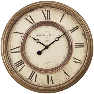 Monarch Specialties I 9047 Clocks, Wall Clock, Antique Brown, Transitional by Monarch+Specialties