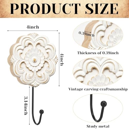 Novabright 3 Pcs Boho Wooden Wall Hooks - Image 2