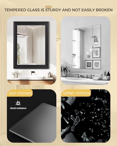 Black 30 x 40 Inch Rectangle Vanity Wall Mirror - Image 5