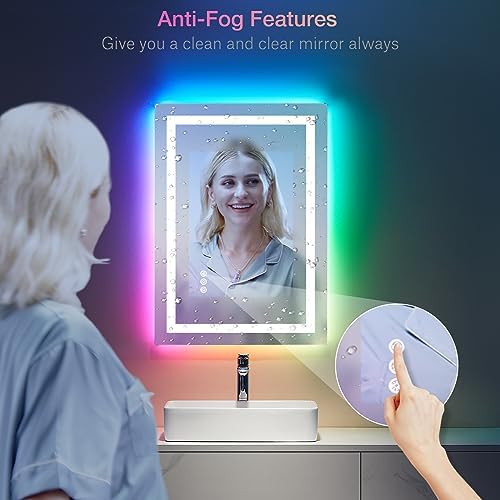 LOAAO 24"X32" RGB LED Bathroom Mirror - Image 5