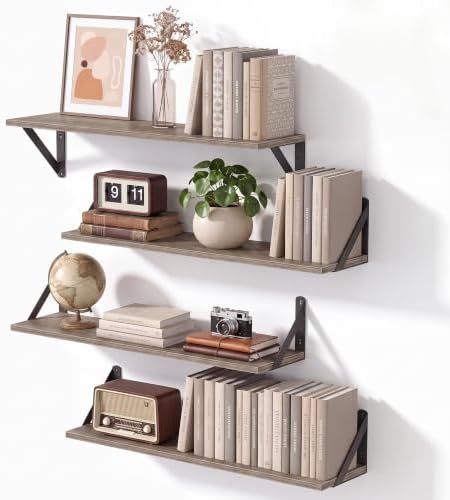 Grey Shelves for Wall 24x6 Inch by Unknown