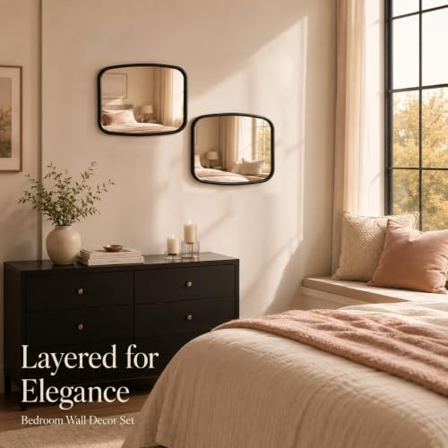 2 Pack Rounded Square Wall Mirror, Aesthetic Curved Edge Vanity Mirror - Image 5