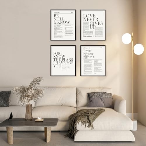 Locomiss Black and White Christian Wall Art Decor, Modern Bible Verse Prints - Image 6