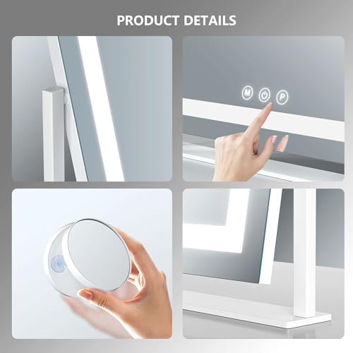 Gvnkvn Arched 15.2 in Lighted Makeup Mirror, 10X Magnifiers - Image 6