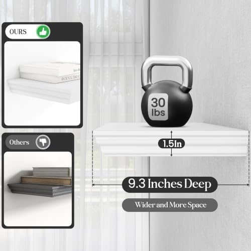 Fun Memories Floating Shelves, 16 Inch Long, 9.3 Inch Deep, 2 Pack - Image 4