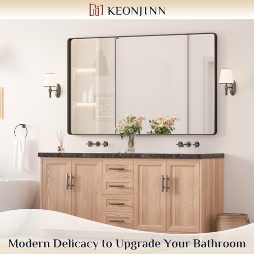 Keonjinn 60 x 36 Inch Black Bathroom Mirrors - Image 2