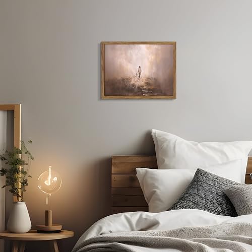 Framed Christian Wall Art, Good Shepherd Jesus Leaves the 99 Sheep Canvas Print - Image 2