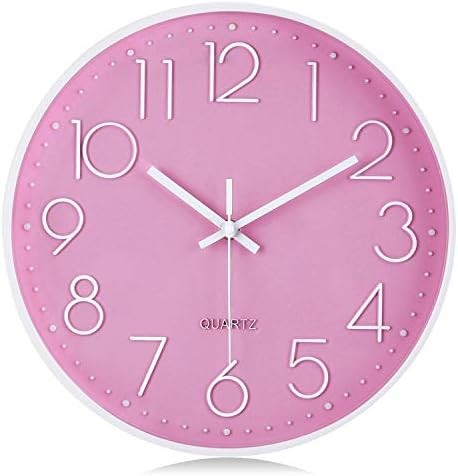 Lafocuse 12 inch Modern Analog Pink Wall Clock by VisiteLafocuse