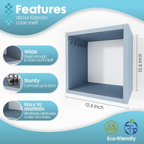 Kaboon Cube Floating Shelves Set2, Display Shelves Wall Mount 7.75" D x 12.5" W - Image 3