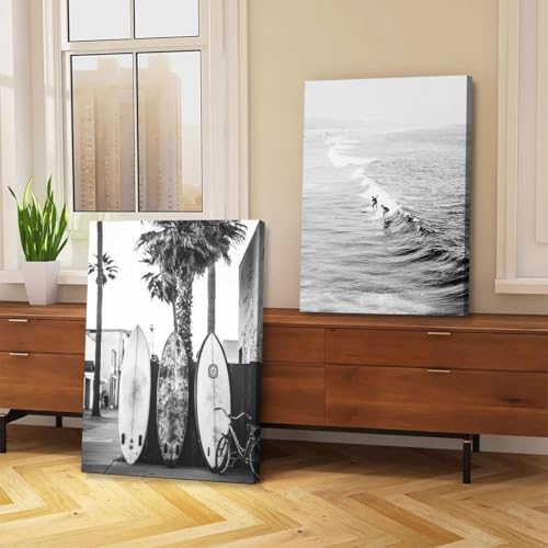 YIDINGX Black and White Coastal Surfing Landscape Posters and Prints Sea Wave - Image 6