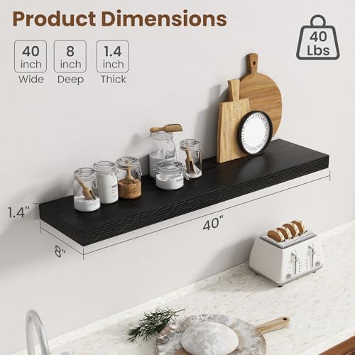 40 Inch Floating shelves for Wall, 8 Inch Deep, Invisible Brackets - Image 3