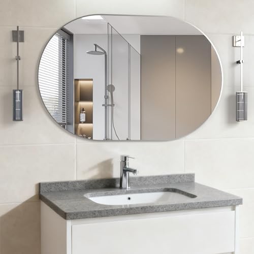 Oval Bathroom Mirror Capsule Wall Vanity Mirror, Large Modern Mirror - Image 4