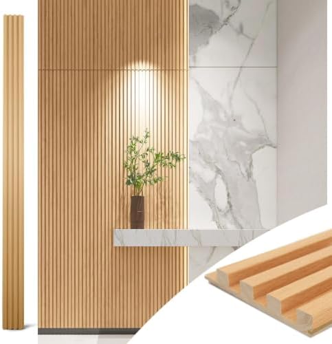 Art3d 108 x 5.7 Inch Slat Solid Wood Wall Paneling by Art3d