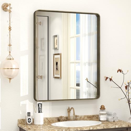 24x30 Inch Brushed Bronze Bathroom Mirror by CHARMOR
