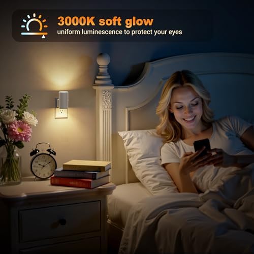 JandCase Night Lights Plug into Wall, Dimmable Gray Night Lights - Image 4