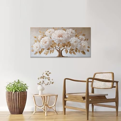 Gold Tree Of Life Wall Art Prints 20"x40" White Gold Wall Art - Image 4