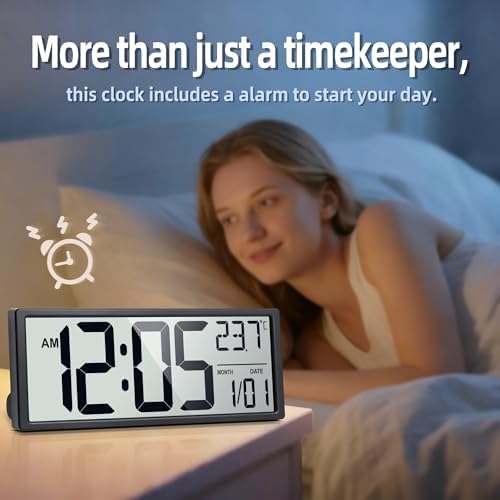 16" Large Digital Wall Clock Battery Operated - Image 4