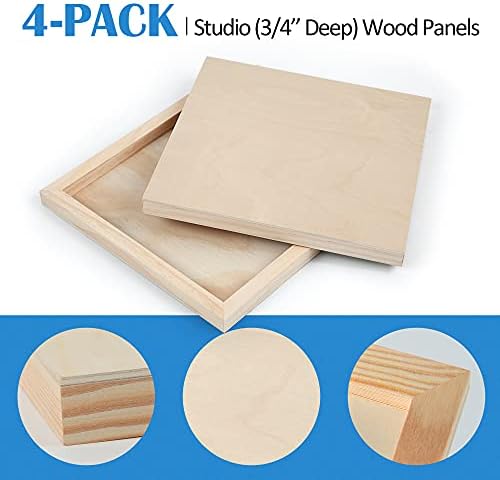 Falling in Art 4 Pack 10x10’’ Unfinished Birch Wood Panels Kit - Image 4