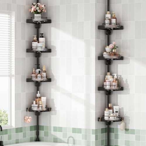 shuang qing 360° Rotating Corner Shower Caddy Tension Pole Organizer by SHUANGQING