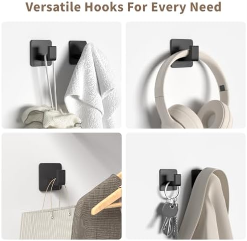 GWAAZXGZ Square Self Adhesive Towel Hooks - Image 4