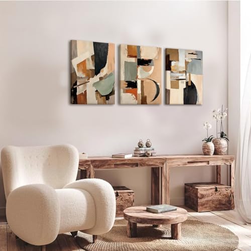 LYYGLYY 3Pcs Framed Abstract Textured Canvas Print Wall Art 12x16 Inches - Image 4