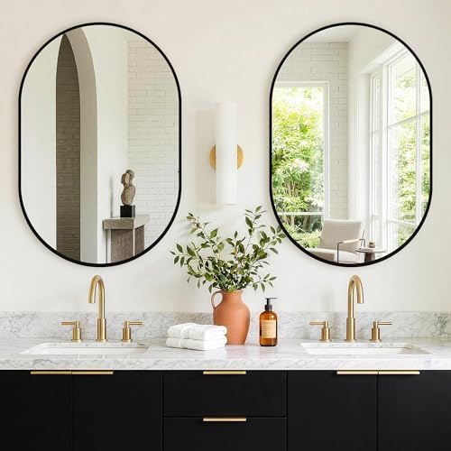 Oval Bathroom Mirror, 2 Pack 24"x36" Black Vanity Mirror - Image 7