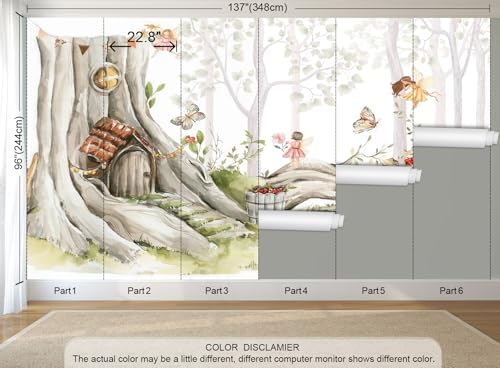 Nursery Forest Peel and Stick Wallpaper Tree Landscape Wall Mural - Image 4