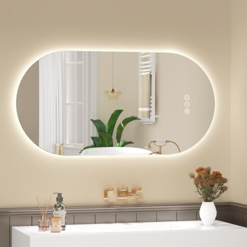 SMIROR 40x20 Oval Backlit LED Bathroom Vanity Mirror by SMIROR
