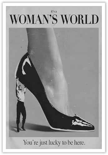 Retro This Is A Woman Is World Poster Feminist Canvas Wall Art Modern Black And by Unknown
